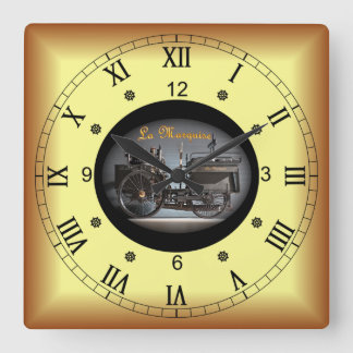 Motor-Dampffahrzeug~De Dion-Bouton La Marquise~188 Quadratische Wanduhr