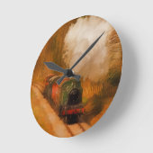 Motor der Eisenbahn Kunstvoll wandern Runde Wanduhr (Winkel)
