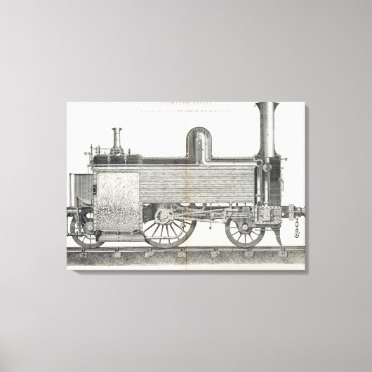 Motor der Lokomotive, graviert von J.W. Lowry Leinwanddruck (Vorderseite)