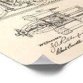 Motor Driven Vehicle 1888 Patent Art Old Peper Poster (Ecke)