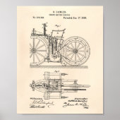 Motor Driven Vehicle 1888 Patent Art Old Peper Poster (Vorne)