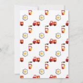 Motor Feuerwehr Geburtstag Feuerwehrmann Party Fot Einladung (Rückseite)