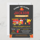 Motor Feuerwehrauto Geburtstagsparty Einladungen (Vorderseite)