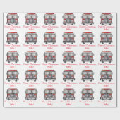 Motor: Frohe Weihnachtsname anpassbar Geschenkpapier (Flach)