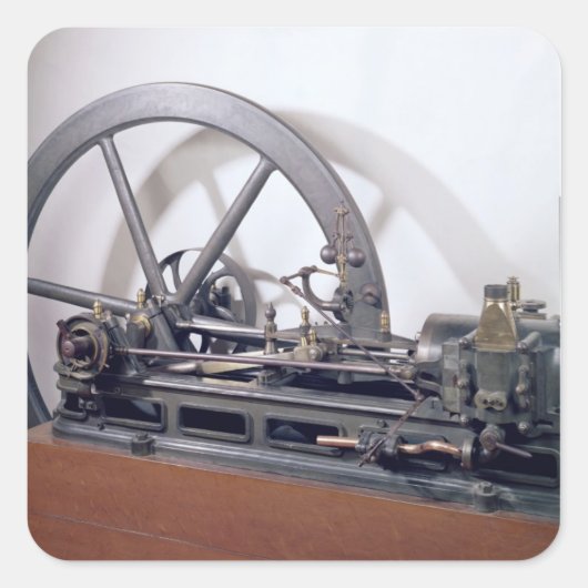 Motor für die Verbrennung Quadratischer Aufkleber (Vorderseite)