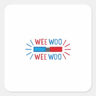 Motor für Polizeiwagen Quadratischer Aufkleber