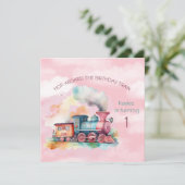 Motor Girl 1. Geburtstag Einladung (Stehend Vorderseite)