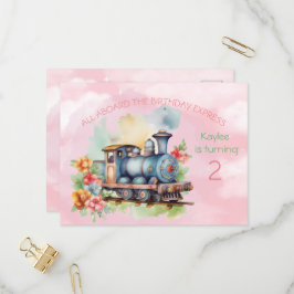 Motor Girl 2. Geburtstag Einladung Postkarte