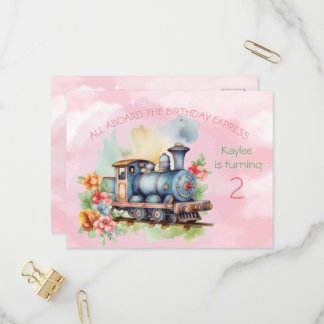 Motor Girl 2. Geburtstag Einladung Postkarte