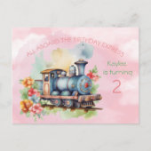 Motor Girl 2. Geburtstag Einladung Postkarte (Vorderseite)