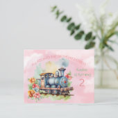 Motor Girl 2. Geburtstag Einladung Postkarte (Stehend Vorderseite)