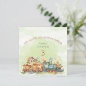 Motor Girl 3. Geburtstag Einladung (Stehend Vorderseite)