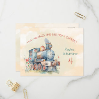 Motor Girl 4. Geburtstag Einladung Postkarte