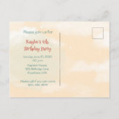 Motor Girl 4. Geburtstag Einladung Postkarte (Rückseite)