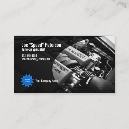 Motor Gray Car Service Business Card Visitenkarte (Vorderseite)