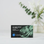 Motor Green Car Service Business Card Visitenkarte (Stehend Vorderseite)