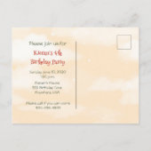 Motor Junge 4. Geburtstag Einladung Postkarte (Rückseite)