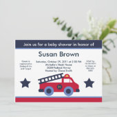 Motor/LKW-Kinderdusche Einladung (Stehend Vorderseite)