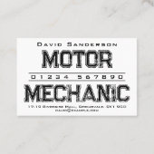 Motor Mechanic Business Card Visitenkarte (Rückseite)