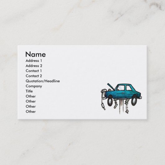 Motor Mechanic Business Card Visitenkarte (Vorderseite)