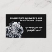 Motor-Metall-Design Automotive Mechanik Auto Visitenkarte (Vorderseite)