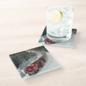 Motor mit Dieselmotor Glasuntersetzer (Schrägansicht)