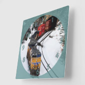 Motor mit Dieselmotor Quadratische Wanduhr (Winkel)