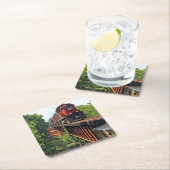 Motor mit Dieselmotor Rechteckiger Pappuntersetzer (Vor Ort)