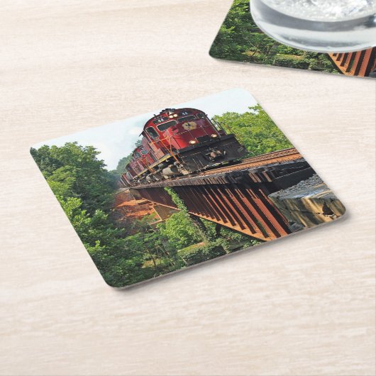 Motor mit Dieselmotor Rechteckiger Pappuntersetzer (angewinkelt)