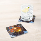 Motor mit Dieselmotor Rechteckiger Pappuntersetzer (Vor Ort)