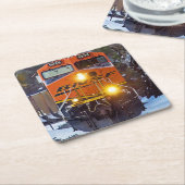 Motor mit Dieselmotor Rechteckiger Pappuntersetzer (angewinkelt)