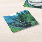 Motor mit Dieselmotor Rechteckiger Pappuntersetzer (angewinkelt)