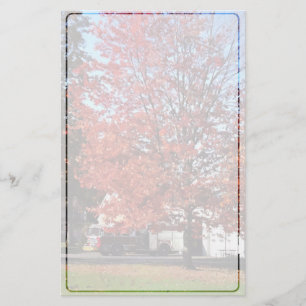 Motor mit Feuerwehr im Herbst Briefpapier