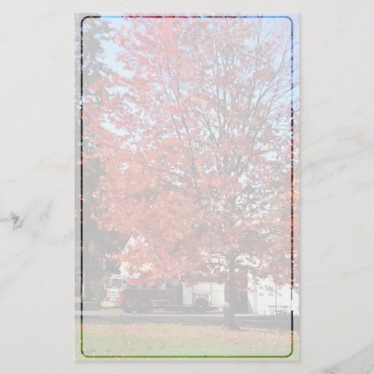 Motor mit Feuerwehr im Herbst Briefpapier (Vorderseite)