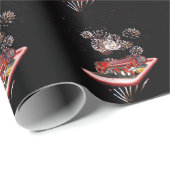 Motor mit Feuerwerkskörpern, Geschenkpapier (Rolleneckpunkt)