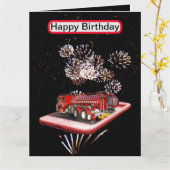 Motor mit Feuerwerkskörpern, Karte (Gelbe Blume)