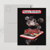 Motor mit Feuerwerkskörpern, Postkarte (Vorne/Hinten)