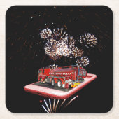 Motor mit Feuerwerkskörpern, Rechteckiger Pappuntersetzer (Vorderseite)