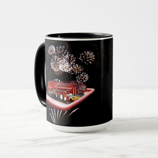 Motor mit Feuerwerkskörpern, Tasse (Vorderseite Links)
