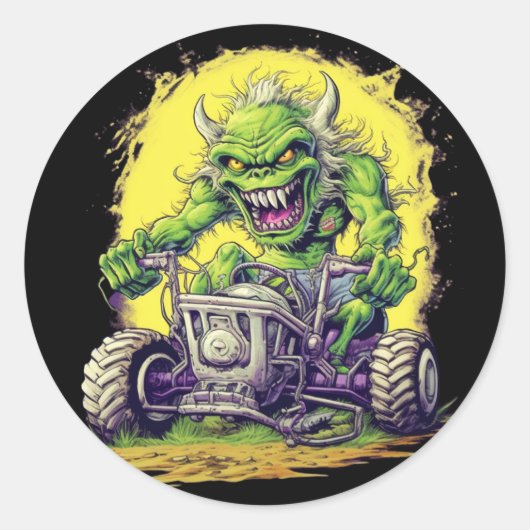 MOTOR MONSTER Round Sticker (Vorderseite)