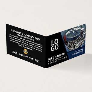 Motor-Motor, Auto-Mechanik und Reparaturen, detail Visitenkarten