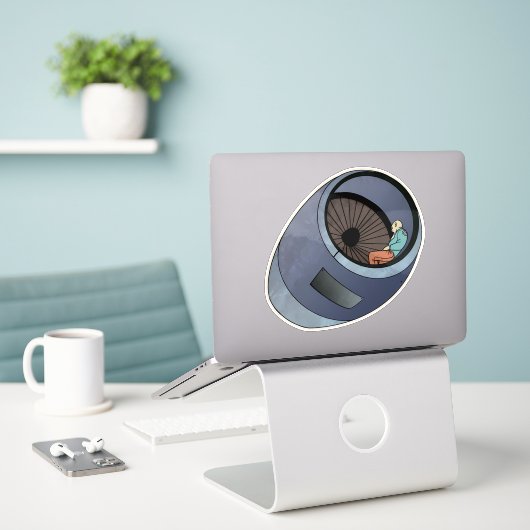 Motor-Nickerchen Aufkleber (Laptop auf Schreibtisch)