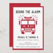 Motor- oder Feuerwehrfahrzeuge Einladung zur Gebur (Vorne/Hinten)