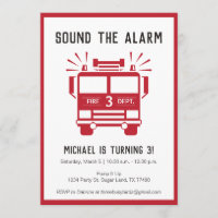 Motor- oder Feuerwehrfahrzeuge Einladung zur Gebur