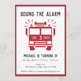 Motor- oder Feuerwehrfahrzeuge Einladung zur Gebur
