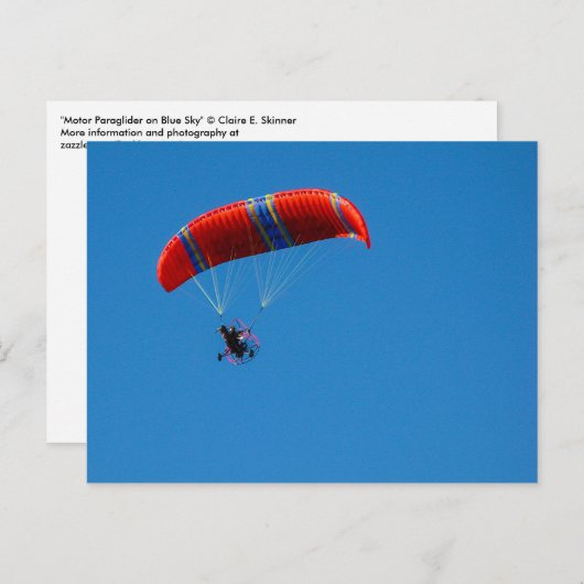 Motor Paraglider auf der Blue Sky Postcard Postkarte (Vorne/Hinten)