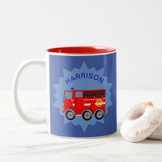 Motor Personalisiert Boys Niedlich Zweifarbige Tasse (Mit Donut)