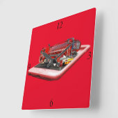 Motor Popout Art, Square Wall Clock Quadratische Wanduhr (Winkel)