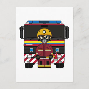 Motor-Postkarte für Feuerwehren Postkarte