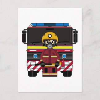 Motor-Postkarte für Feuerwehren Postkarte